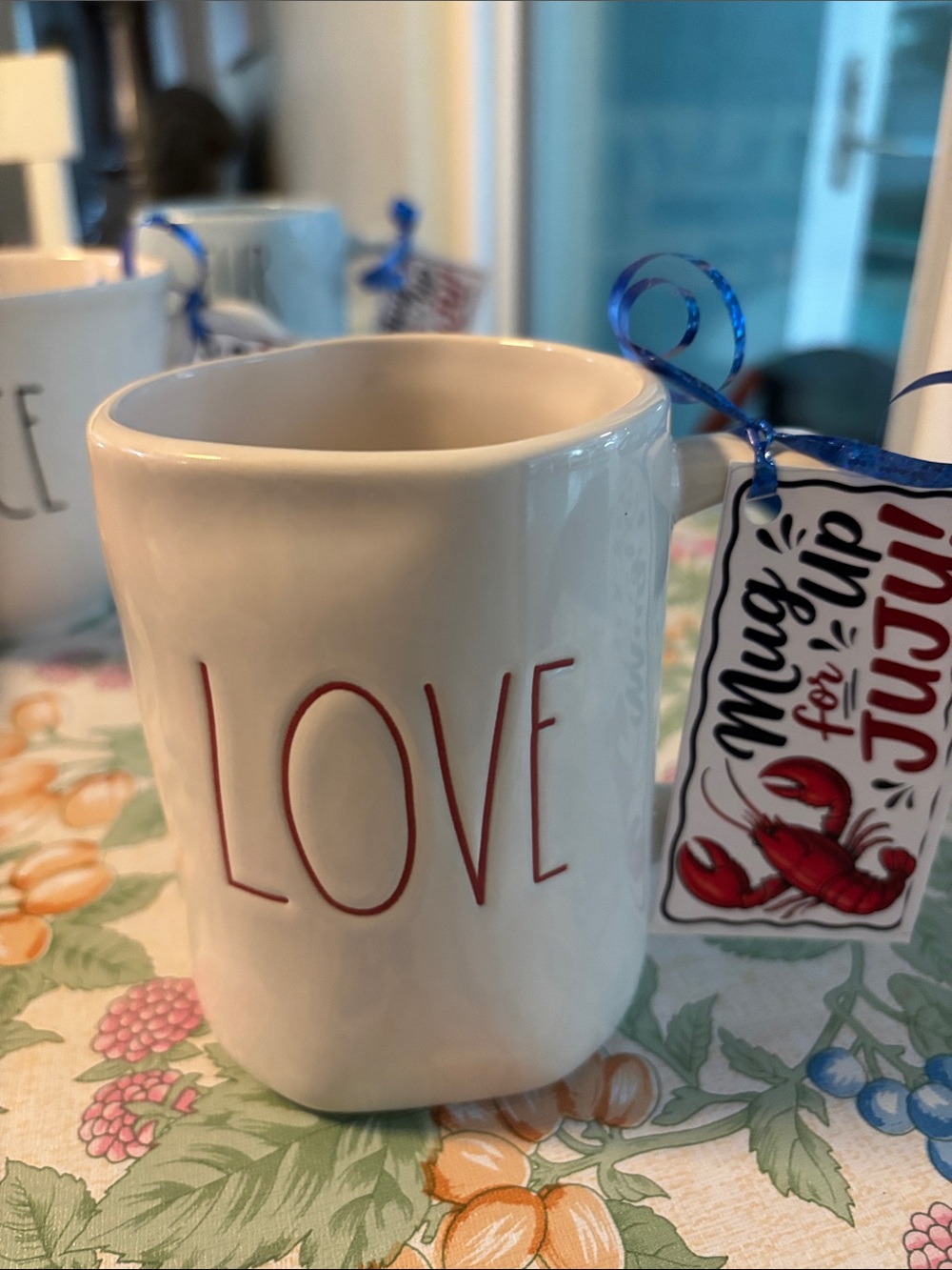Rae Dunn LOVE Mug - White with Red Lettering